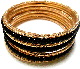 Lot de 7 bracelets en metal (3 noirs et 4 dores)