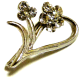 Broche-epingle demi-coeur argentee avec diamants pour chale