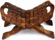 Grand porte Livre artisanal en bois joliment sculpte et decore de pieces en metal dore (38 cm)