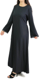 Robe longue avec ceinture et strass - Noir ou taupe
