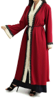 Kimono avec dentelles de couleur bordeaux