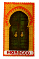 Magnet artisanal sous forme de porte traditionnelle de la Medina en relief 3D (Morocco)