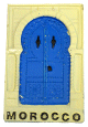 Magnet artisanal sous forme de porte traditionnelle de la Medina en relief 3D - Souvenir du Maroc
