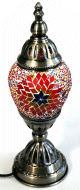 Lampe de table artisanale electrique en verre teintee ornee de mosaiques