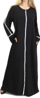 Abaya noire chic a strass pour femme