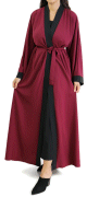 Kimono avec sa robe integree pour femme - Couleur Grenat et Noir