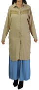 Chemise longue avec dentelle - Couleur Kaki clair