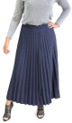Jupe longue plissee pour femme - Couleur Bleu Nuit