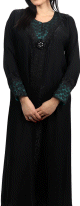 Abaya Dubai decoree de strass et broderie avec echarpe assortie