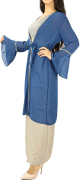 Kimono mi-long avec broderies - Couleur Bleu marine
