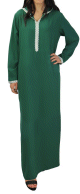 Djellaba marocaine pour femme avec dentelle et capuche - Couleur Vert