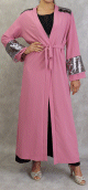 Kimono long a strass de couleur rose