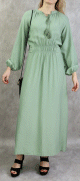 Robe longue feminine fluide pour femme - Couleur Vert amande