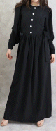 Robe longue style classique pour femme - Couleur noire
