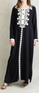Robe Algerienne longue avec broderie et strass style caftan (Plusieurs couleurs disponibles)