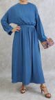 Robe longue et ample - Couleur Bleu acier