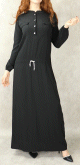 Robe maxi-longue taille basse (Tenue Casual et moderne pour femme) - Couleur noire