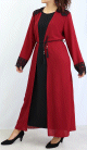 Robe kimono integre de couleur Noir et Bordeaux