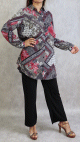 Chemise femme motif cachemire en viscose (Grande taille disponible)