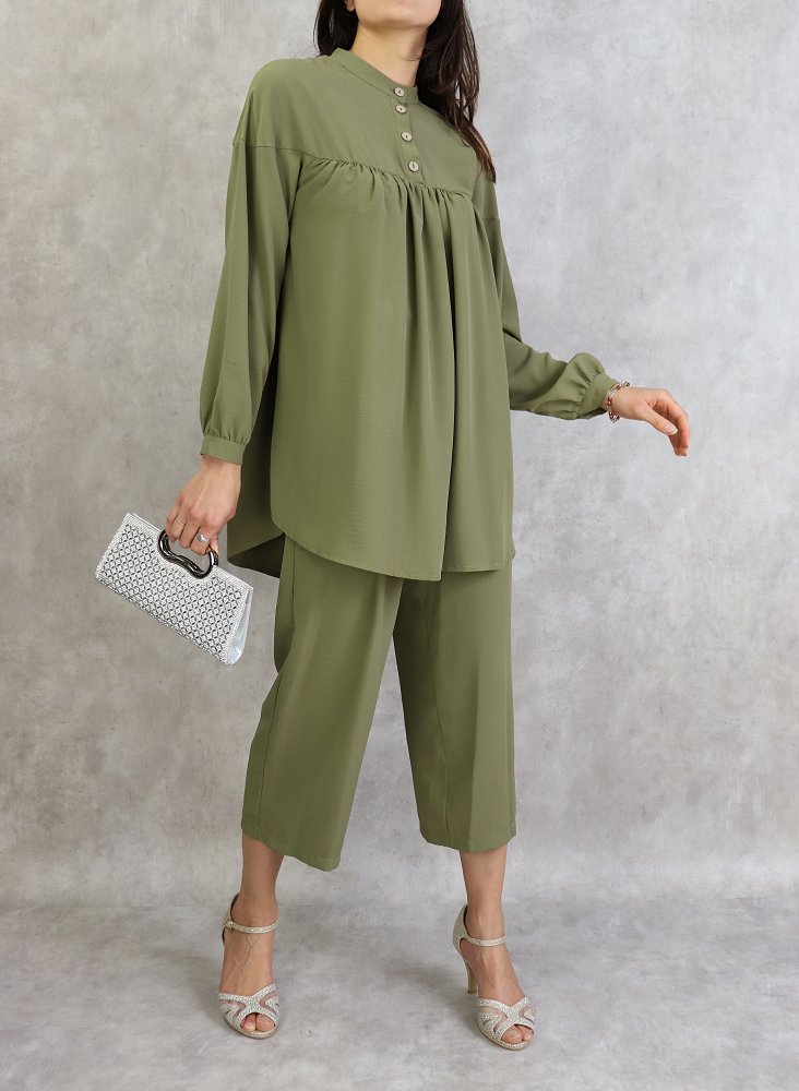 Ensemble deux pièces : Robe et cardigan pour femme - Couleur vert émeraude  - Prêt à porter et accessoires
