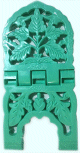 Porte Livre en plastique de couleur vert-bleu motifs feuilles