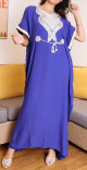 Robe orientale tunisienne elegante pour femme - Couleur Bleu Roi