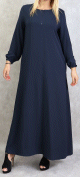 Robe basique longue ample de couleur bleu marine - Marque Amelis Paris pour femme