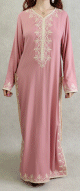 Robe Caftan avec brode au niveau des extremites - Couleur Vieux rose