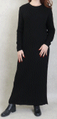 Robe en grosse maille pour femme (Saison Automne Hiver) - Couleur Noir