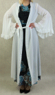 Kimono avec manches cloche et ceinture pour femme - Couleur Blanc