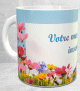 Tasse avec un message personnalise (Mug avec fleurs et texte personnalisable)