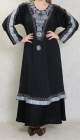 Robe Abaya ample Dubai noire de qualite avec nombreuses broderies et strass ideale pour la fete de l'Aid