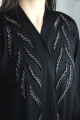 Robe Abaya Dubai noire de qualite brodee a la main