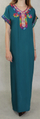 Robe ete a fil multicolore avec effet miroirs pour femme - Couleur bleu canard