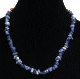 Collier ethnique artisanal imitation quartz turquoise agrementee de perles en bois