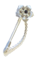 Epingle argentee pour chale sous forme de fleur avec diamants