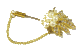 Broche-Epingle doree avec 7 perles blanches sous forme de fleur pour chale