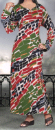 Robe d'interieur orientale avec motifs couleurs