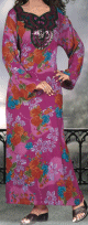 Robe orientale Latifa avec motifs couleurs